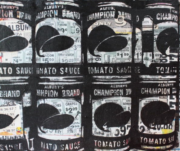 collage by Susan Katz: tomato sauce