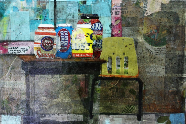 photo transfer/collage work by Susan Katz - Double Bubble